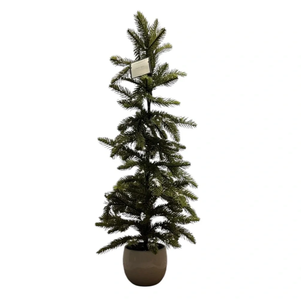 Threshold 31” Faux Pine Tree with Light Flocking/Snow in Cream Pot